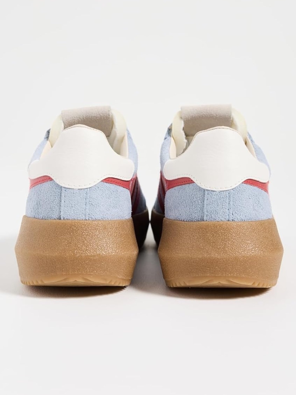 Gola Athena Style Light Blue Suede Sneaker with Red Stripes | NEW - Picture 6 of 7